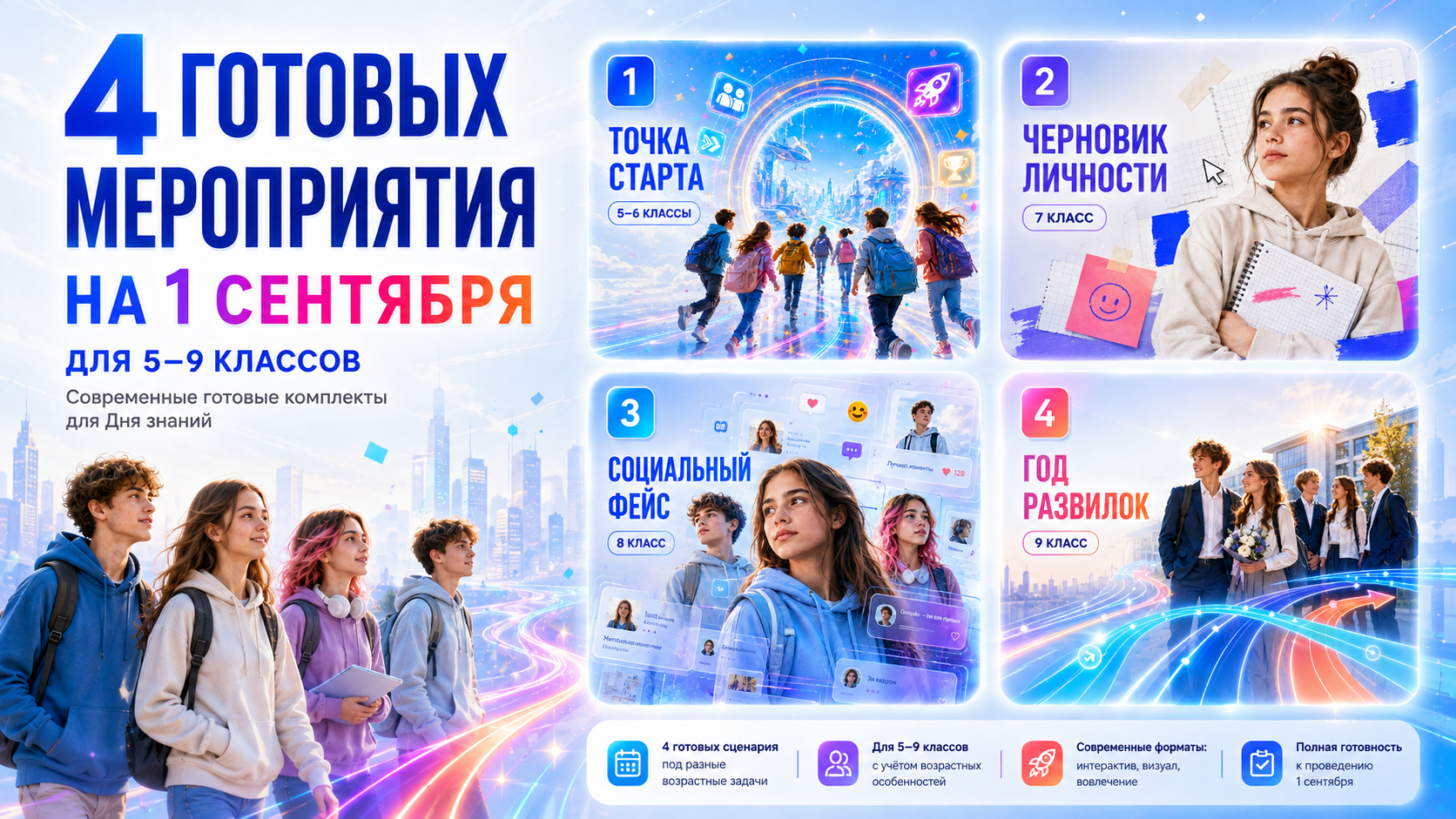 К 1 сентября готовы 4 современных мероприятия для 5–9 классов
