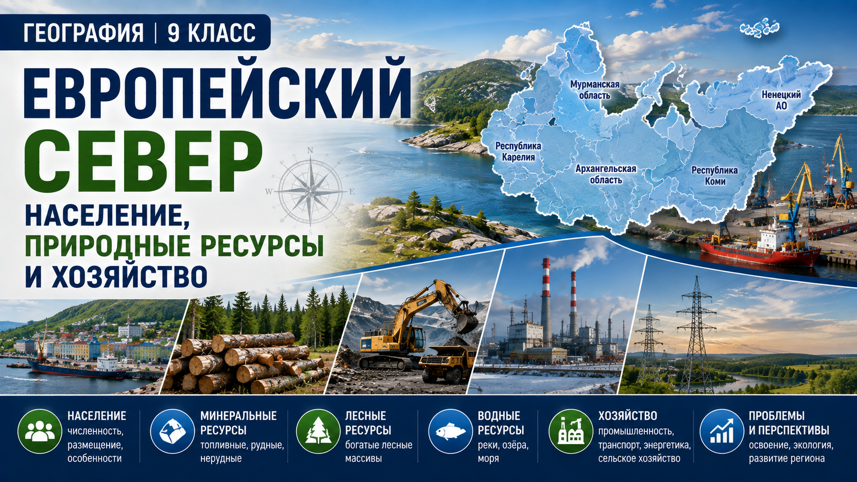 Европейский Север. Население, природные ресурсы и хозяйство